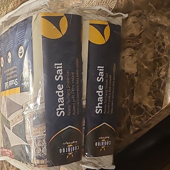 13 Ft Triangle Each - New pair of coolaroo shade sails- pebble (2) $firm - Picture 10 of 10